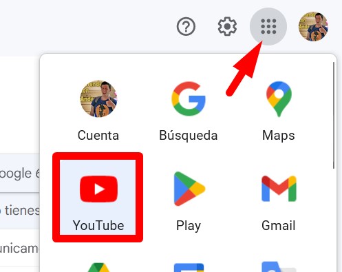 Youtube desde Gmail