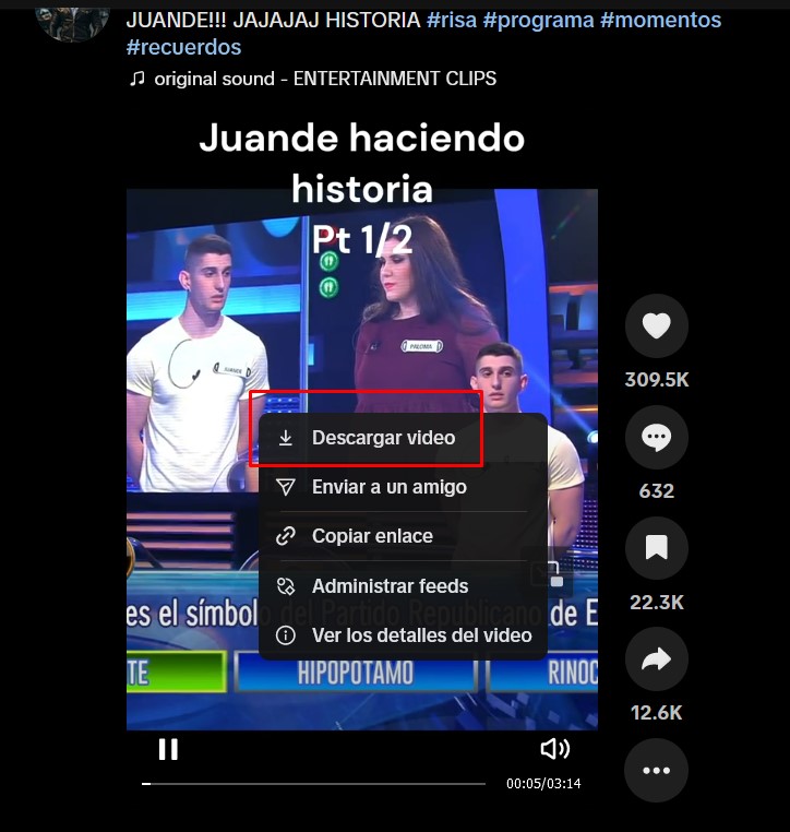 Metodo 1 para descargar videos de tik tok al pc